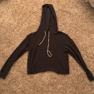 Dark gray cropped lightweight hoodie
